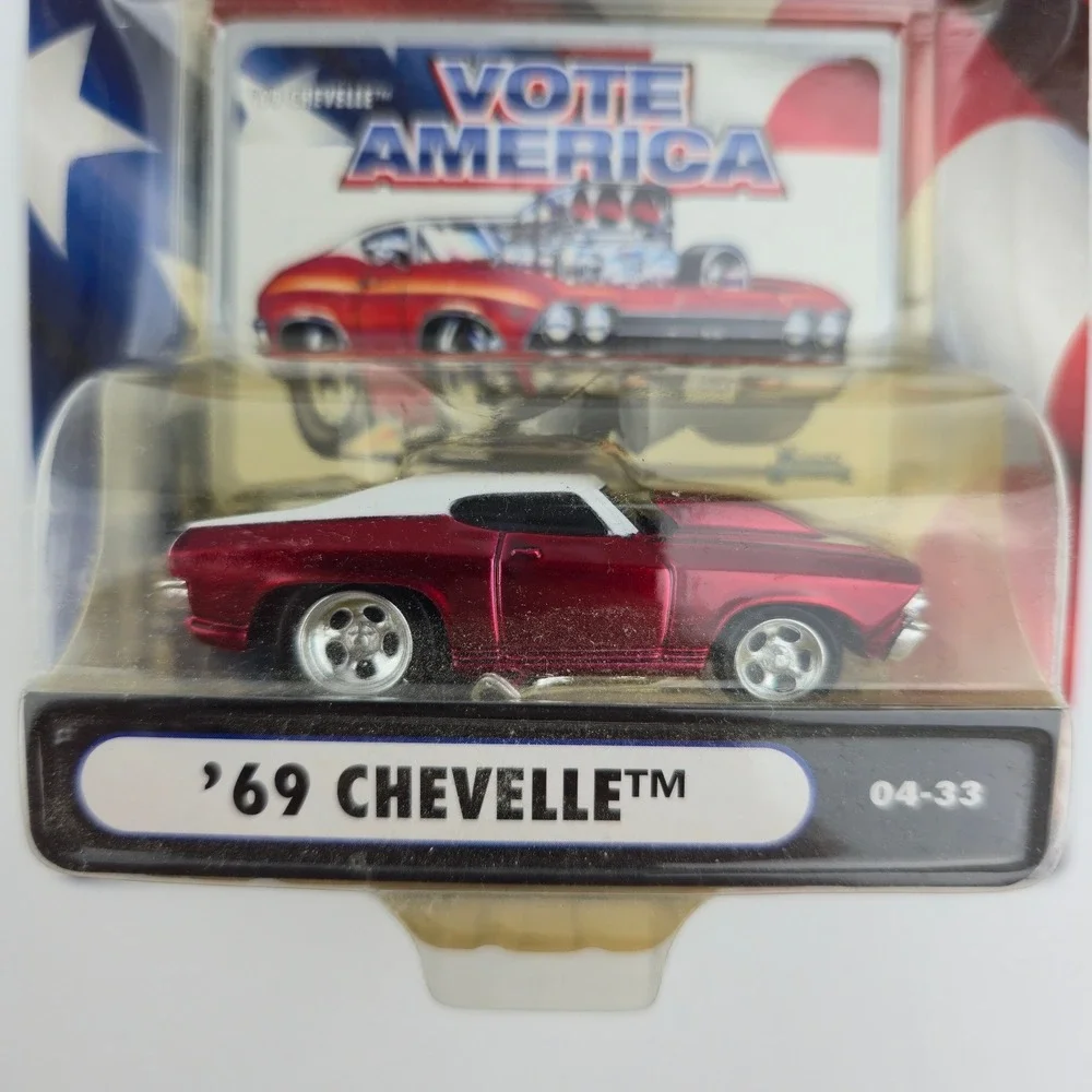 Vtg Muscle Machines 69 Chevelle Vote America 1:64 Red White 04-33 Diecast Car